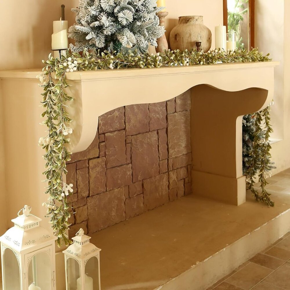 Christmas Garland with Lights Battery Operated - 5.9ft 20 LED White Berry Lighte - Picture 8 of 8